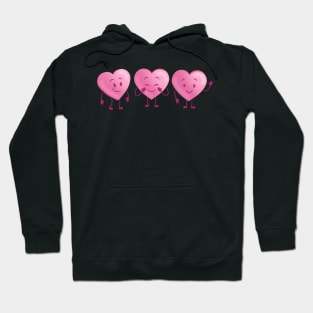 Happy Pink Valentines Day Hearts Hoodie